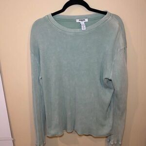 RSQ Women's Mint Green Ribbed Sweatshirt